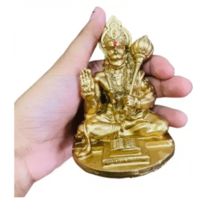handcrafted lord hanuman ji murti for home decor|hanuman idol decorative showpiece 10 cm (resin, gold)